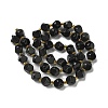 Natural Black Onyx(Dyed & Heated) Beads Strands G-K387-A03-02-4