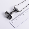 Viking 304 Stainless Steel Hammer Pendant Fashionable Street Style Necklaces for Trendy Men IS7390-2