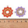 Glass Seed Beaded Pendants PALLOY-MZ01411-3