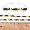 Brass Glass Rectangle Link Chains CHC-R001-01G-01-2