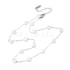 304 Stainless Steel with ABS Plastic Pearl Flat Round Bead Cable Chain Necklaces for Women NJEW-G190-03P-5