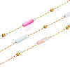 Handmade Seed Beads Column Link Chains CHS-T006-29G-1