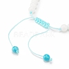 Natural Malaysia Jade & Howlite Braided Bead Bracelets Set with Alloy Tortoise BJEW-JB08065-01-5