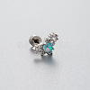 316L Surgical Stainless Steel Pave Light Sky Blue AB Color Cubic Zirconia Cartilage Earrings FS-WG97410-06-1