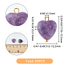 SUPERFINDINGS 30Pcs Natural Lepidolite/Purple Mica Stone Pendants FIND-FH0004-65-2