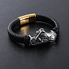 Punk Braided PU Leather Cord Bracelets LT2133-2-2