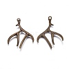 Tibetan Style Alloy Deer Antler Pendants LS-TIBEP-S261-AB-FF-1