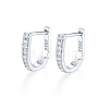 Rhodium Plated 925 Sterling Silver Micro Pave Cubic Zirconia Hoop Earrings XC0955-3-1