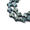 Electroplated Natural Lava Rock Beads Strands G-A256-A01-01E-2
