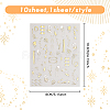 HOBBIESAY 10 Sheets 10 Style Gold Stamping Wave French French Tips Nail Stickers MRMJ-HY0002-33-2