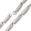 201 Stainless Steel Rectangle Bar Link Chain Necklace NJEW-Q316-01A-P-2