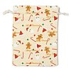 Christmas Theme Cloth Printed Storage Bags ABAG-F010-02B-04-1