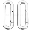 2Pcs 925 Sterling Silver Spring Gate Rings STER-SC0001-60-7