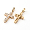 Brass Micro Pave Clear Cubic Zirconia Pendants X-ZIRC-L076-031G-2