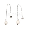 Natural Pearl Beaded Ear Thread EJEW-P219-16P-5
