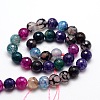 Dyed Natural Agate Faceted Round Beads Strands X-G-E320E-12mm-05-2