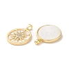 Natural White Shell Sun Pendants BSHE-Z003-08G-1