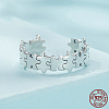 Puzzle 925 Sterling Silver Adjustable Cuff Rings FS-WG2DCD2-01-2