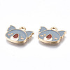 Light Gold Plated Alloy Enamel Charms X-ENAM-T009-79A-RS-3