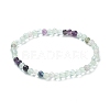 Natural Fluorite Beaded Stretch Bracelets BJEW-A117-A-38-5