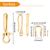   U-Shaped Brass Key Hook Shanckle Clasps KK-PH0004-97B-4
