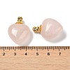 Natural Rose Quartz Perfume Bottle Pendants G-Z039-03G-02-3