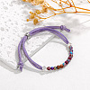 4MM Round Dyed Natural Imperial Jasper Beaded Faux Suede Cord Slider Bracelets for Women WG432D6-01-1