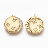 Brass Micro Pave Clear Cubic Zirconia Charms ZIRC-Q021-023G-NF-2