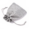 Polyester Imitation Burlap Packing Pouches Drawstring Bags ABAG-R004-14x10cm-11-2