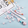20Pcs Pink Cube Letter Silicone Beads 12x12x12mm Square Dice Alphabet Beads with 2mm Hole Spacer Loose Letter Beads for Bracelet Necklace Jewelry Making JX435R-6
