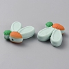 Rabbit Ears with Carrot Food Grade Eco-Friendly Silicone Focal Beads LS-SIL-SZC0003-05K-2