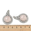 Natural Rose Quartz with Clear Cubic Zirconia Pendants G-G133-01P-23-3