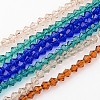 Half-Handmade Transparent Glass Beads Strands GB4MM-1