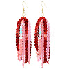 Acrylic & Plastic Glitter Tassel Dangle Earrings FS-WGEB983-03-1