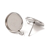 201 Stainless Steel Stud Earring Settings SA-CBAB174-01P-B-2