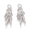 Brass Micro Pave Clear Cubic Zirconia ASL Pendants ZIRC-Z008-32P-1