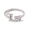 304 Stainless Steel Constellation Open Cuff Ring for Women RJEW-C035-01L-P-2
