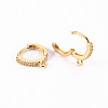 Brass Micro Pave Clear Cubic Zirconia Hoop Earring Findings LS-X-ZIRC-S068-009B-NF-2