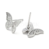 Rack Plating Brass Micro Pave Clear Cubic Zirconia Stud Earrings for Women EJEW-M260-13P-A-2