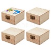 Unfinished Pine Wood Jewelry Box CON-WH0072-12-1