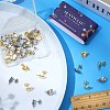40Pcs 2 Color 201 Stainless Steel Oval Stud Earring Findings STAS-SC0005-29-3