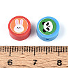 Printed Handmade Polymer Clay Beads CLAY-T022-12F-3