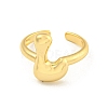 Brass Letter Open Cuff Rings for Women RJEW-G313-01L-G-2