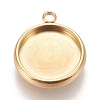 Ion Plating(IP) 304 Stainless Steel Pendant Cabochon Settings X-STAS-K202-03E-G-1