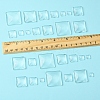 48Pcs 6 Styles Transparent Square Glass Cabochons GGLA-FS0001-06-5