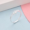 925 Sterling Silver Micro Pave Clear Cubic Zirconia Adjustable Finger Rings for Women STER-N016-144S-1