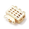 Brass Micro Pave Clear Cubic Zirconia Box Clasps KK-C031-10G-3
