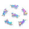 Ion Plating(IP) 201 Stainless Steel Silhouette Charms STAS-N098-122M-2