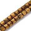 Electroplated Natural Lava Rock Beads Strands G-A256-D01-01E-1