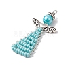Glass Seed Beads Pendants PALLOY-MZ00381-04-3